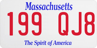 MA license plate 199QJ8