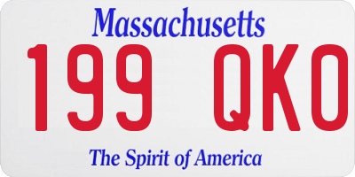 MA license plate 199QK0