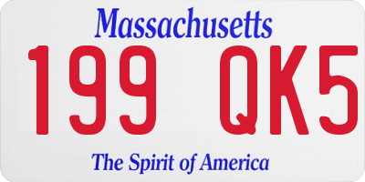 MA license plate 199QK5