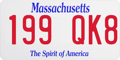 MA license plate 199QK8