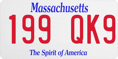 MA license plate 199QK9