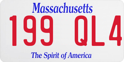 MA license plate 199QL4