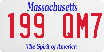 MA license plate 199QM7