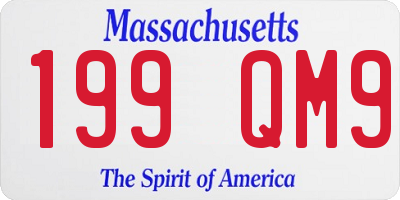 MA license plate 199QM9