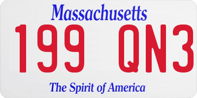 MA license plate 199QN3