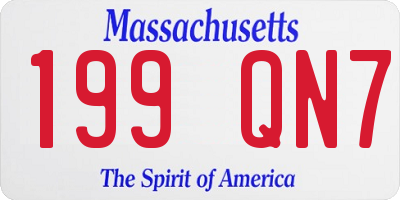 MA license plate 199QN7
