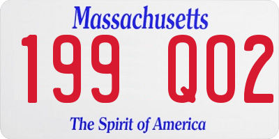 MA license plate 199QO2