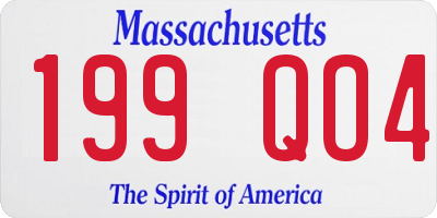 MA license plate 199QO4
