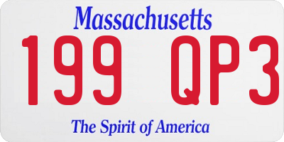 MA license plate 199QP3