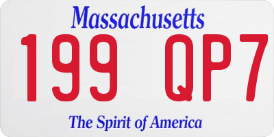 MA license plate 199QP7