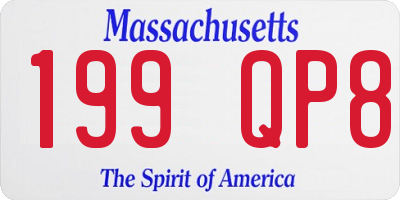 MA license plate 199QP8