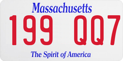 MA license plate 199QQ7