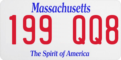 MA license plate 199QQ8