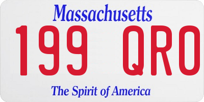 MA license plate 199QR0