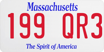 MA license plate 199QR3