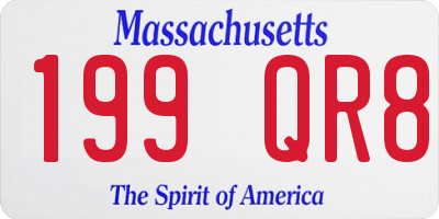 MA license plate 199QR8