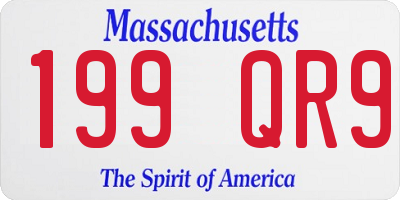 MA license plate 199QR9