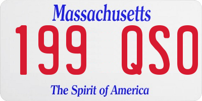 MA license plate 199QS0