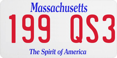 MA license plate 199QS3