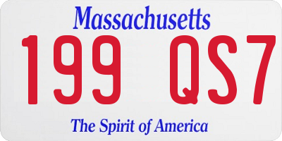MA license plate 199QS7