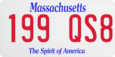 MA license plate 199QS8