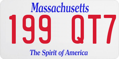 MA license plate 199QT7