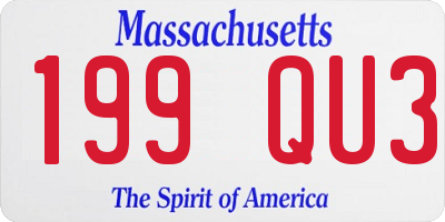 MA license plate 199QU3