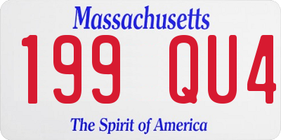 MA license plate 199QU4
