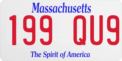 MA license plate 199QU9