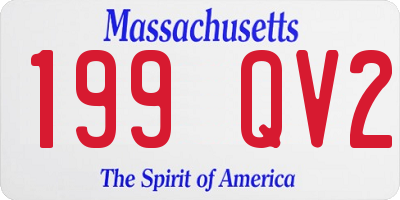 MA license plate 199QV2