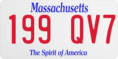 MA license plate 199QV7