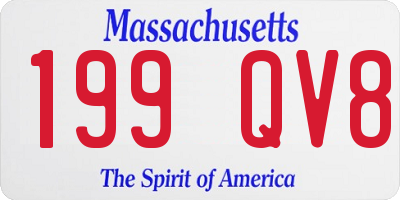 MA license plate 199QV8