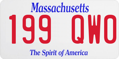 MA license plate 199QW0