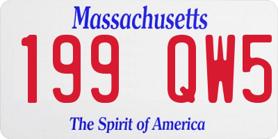 MA license plate 199QW5