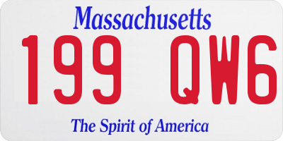 MA license plate 199QW6