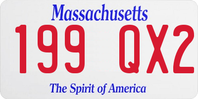 MA license plate 199QX2