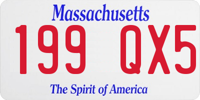 MA license plate 199QX5
