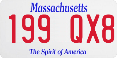 MA license plate 199QX8
