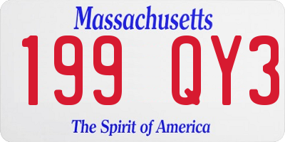 MA license plate 199QY3