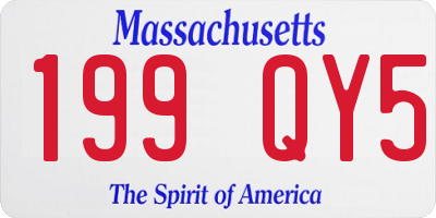 MA license plate 199QY5