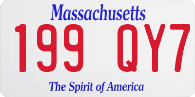 MA license plate 199QY7
