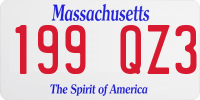 MA license plate 199QZ3
