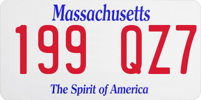 MA license plate 199QZ7