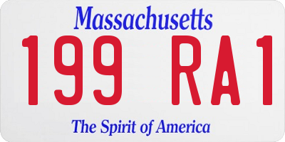MA license plate 199RA1