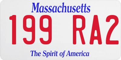 MA license plate 199RA2