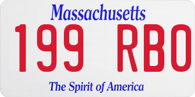 MA license plate 199RB0