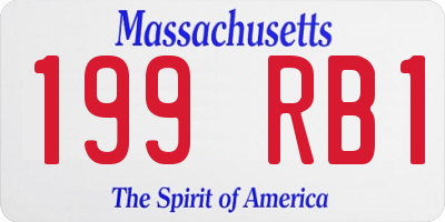 MA license plate 199RB1