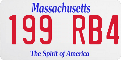 MA license plate 199RB4