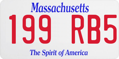 MA license plate 199RB5