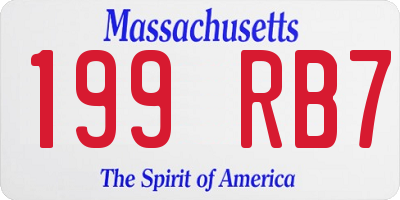 MA license plate 199RB7